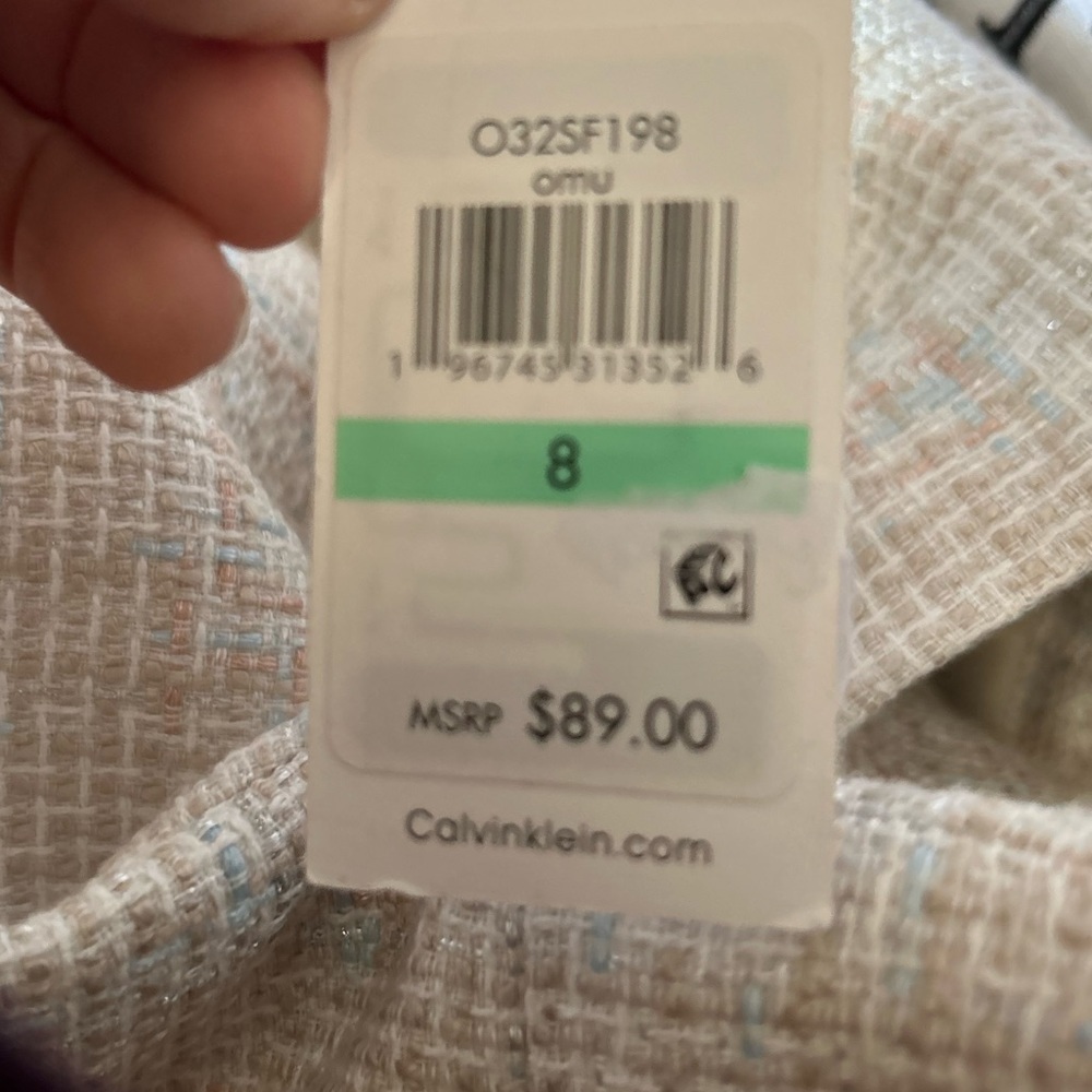 Calvin Klein Beige Tweed Mini Skirt - Picture 7 of 11